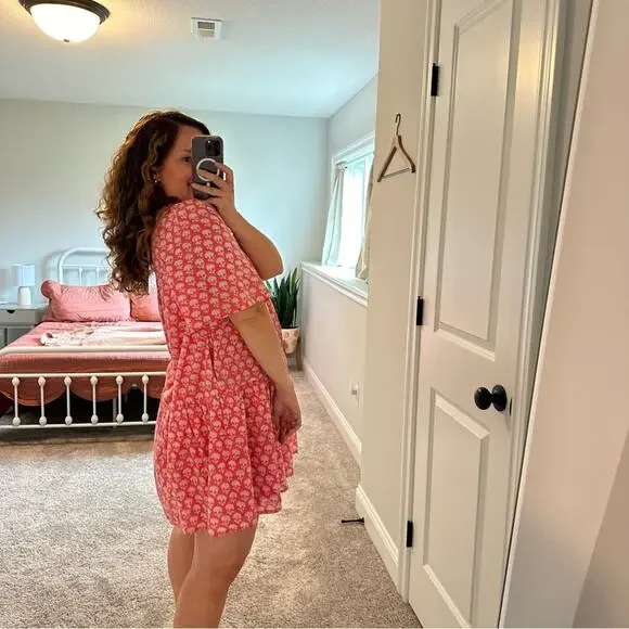 Emerson Fry India Collection Pink Block Printed Floral Mini Dress XS/S - Picture 3 of 10